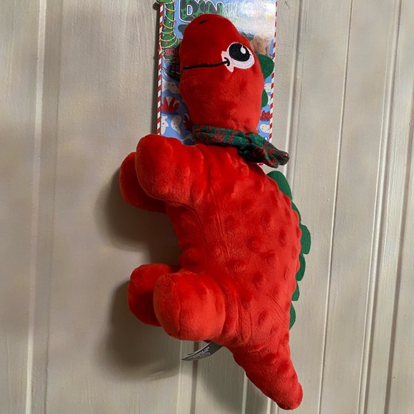 Bow Wow Pet Holiday Dino 🦖 With  Squeaky Dog Toy 14" long  NWT - Picture 2 of 5
